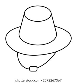 An icon design of farmer hat, headwear accessory