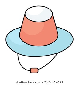 An icon design of farmer hat, headwear accessory