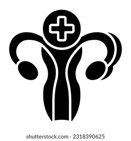 An icon design of female reproductive organ 