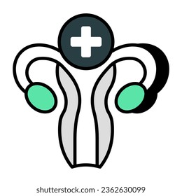 An icon design of female reproductive organ 