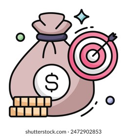 Ein Icon-Design des Finanzziels