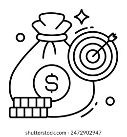 Un diseño de icono de objetivo financiero
