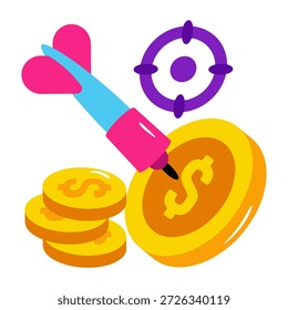 Un diseño de icono de objetivo financiero