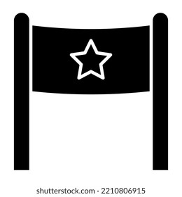 Un diseño de icono de la línea de acabado