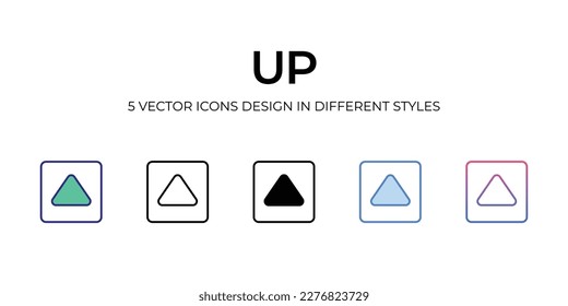 up Icon Design in Five style with Editable Stroke. Line, Solid, Flat Line, Duo Tone Color, and Color Gradient Line. Suitable for Web Page, Mobile App, UI, UX and GUI design.