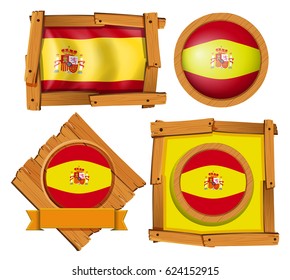 Icon design for flag of Spain illustration