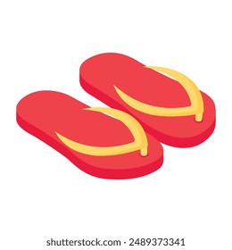 An icon design of flip flop, casual slippers