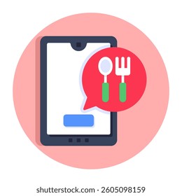 An icon design of food chat