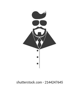 Icon Design of gentleman isolated on white background. Vector illustration
