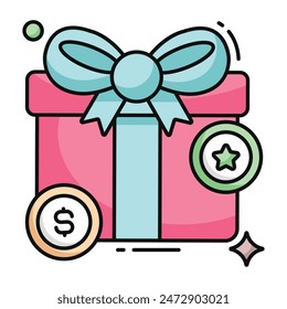 An icon design of gift box