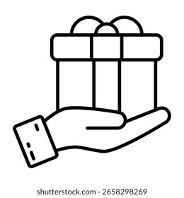 An icon design of giving gift