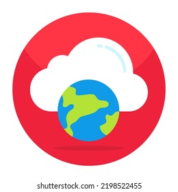 An icon design of global cloud 