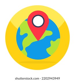 Un diseño de icono de la ubicación global 