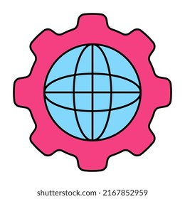 An icon design of global management
