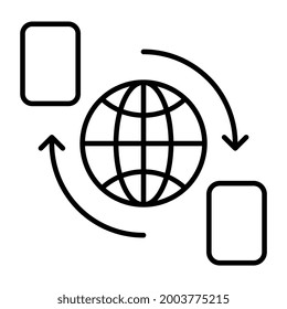 An icon design of global mobile transfer