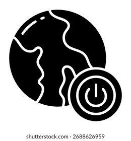 An icon design of global shutdown 