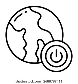 An icon design of global shutdown 