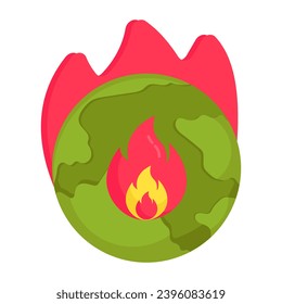 Ein Icon-Design der Erderwärmung 

