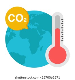 An icon design of global warming
