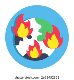 An icon design of global warming