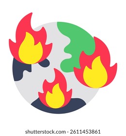 An icon design of global warming