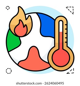 An icon design of global warming