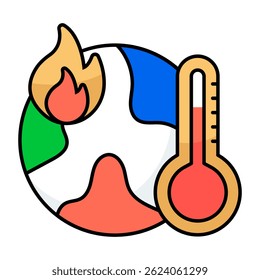 An icon design of global warming