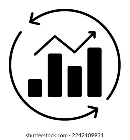Ein Symbol für die Aktualisierung von Graphen 