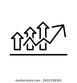 An icon design of graph update on white background