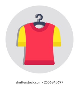An icon design of hanging shirt, editable vector