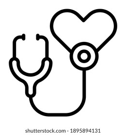 An icon design of heart checkup, editable vector