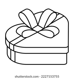 An icon design of heart gift box