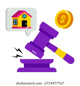 Um design de ícone do leilão doméstico 