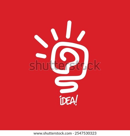Icon design idea buld with red background