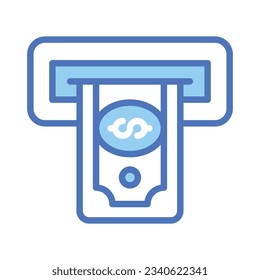 An icon design of instant banking, flat vector of cash dispenser, atm machine