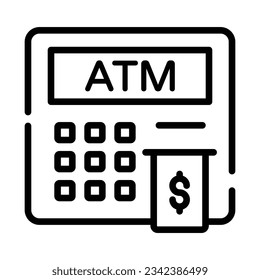 An icon design of instant banking, flat vector of cash dispenser, atm machine