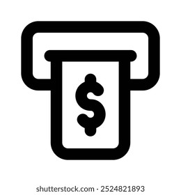 Ein Icon-Design von Instant Banking, flacher Vektor von Geldautomat