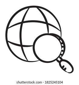 Un diseño de icono para la búsqueda en Internet en el vector de doodle 