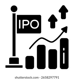 Un diseño de icono de ipo, oferta pública inicial