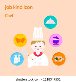 Icon Design Job kind Chef Concept