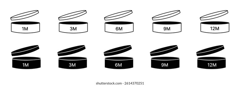 icon, design, label, graphic, time, packaging, set, safety, storage, container, product, date, canning, instruction, shelf life, symbol, period, expiration, opening, use
