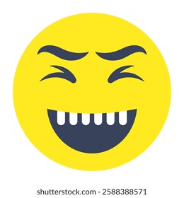 An icon design of laughing emoji