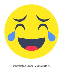 An icon design of laughing emoji