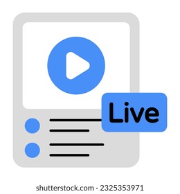 Un diseño de iconos de video en vivo 