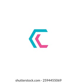 icon design logo initial C vector technology