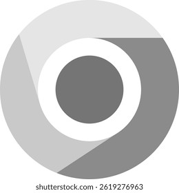 Icon design look like chrome circle black and white