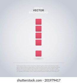 Diseño de iconos hecho de cuadrados para infografías - Marca de exclamación