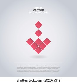 Icon Design Made of Squares for Infographics - Arrow