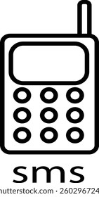 Icon design with message mobile phone, and flat style, suitable for business or editing symbols