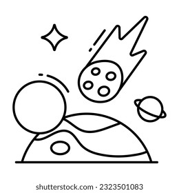 Un diseño de icono del meteorito 